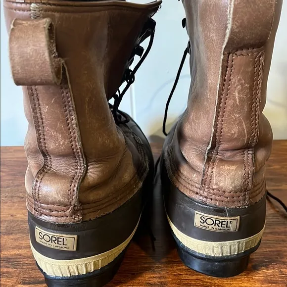 Men’s Sorel Brown Winter Boots with removable wool liner. Made in Canada