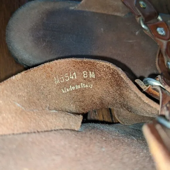 Mercanti Fiorentini Brown Leather &amp; Brass Sandals