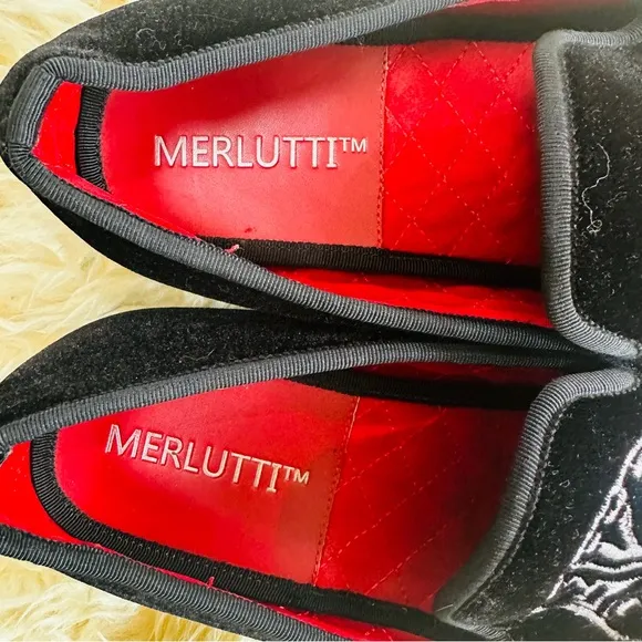 Merlutti Black and White Zebra Embroidered Loafers