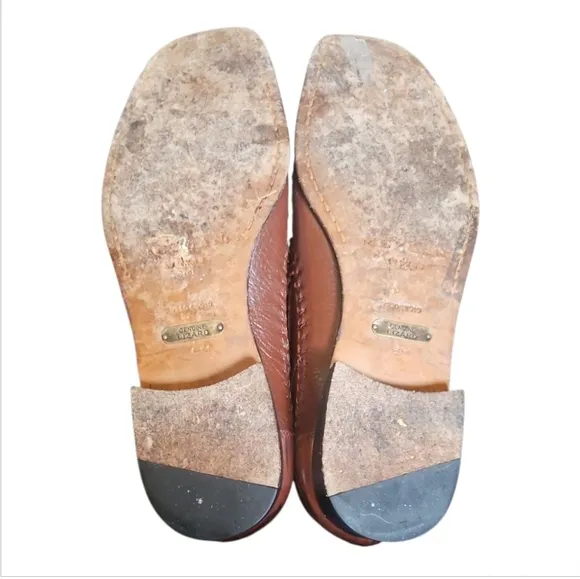 MEZLAN | Lizard Skin Horsebit Loafers / Moccasins in Brown ~ Size US 8