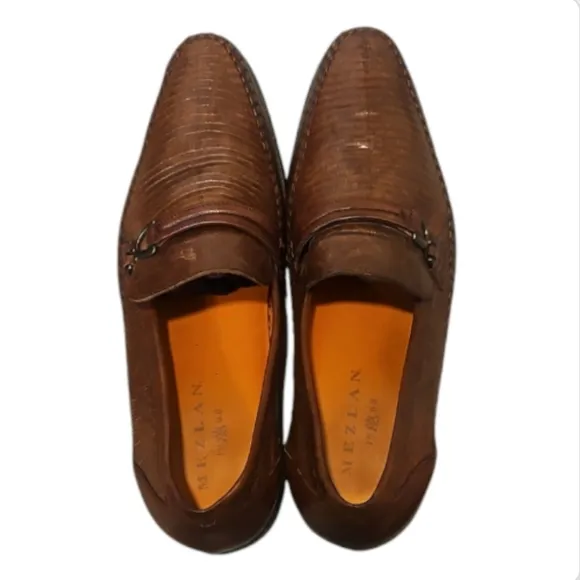 MEZLAN | Lizard Skin Horsebit Loafers / Moccasins in Brown ~ Size US 8