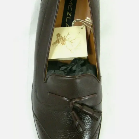 Mezlan Men's Brown Leather Wingtip Tassel Loafers