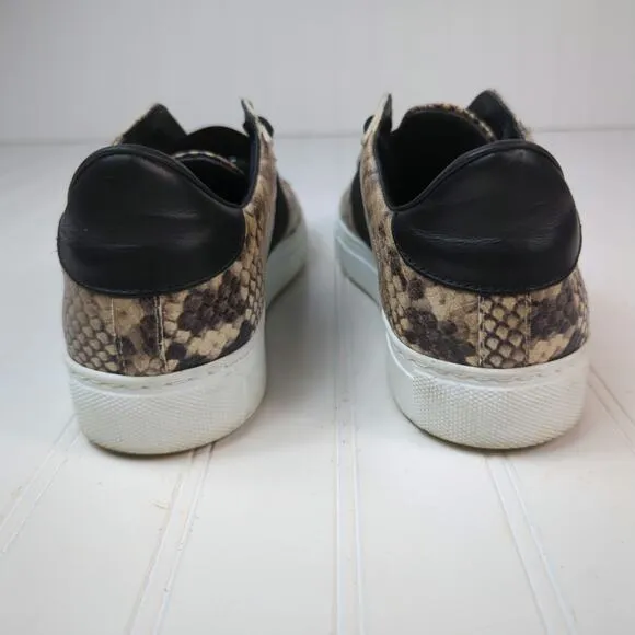 M.Gemi Snake Print Leather Low Top Fashion Sneaker 40