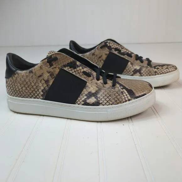 M.Gemi Snake Print Leather Low Top Fashion Sneaker 40