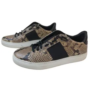 M.Gemi Snake Print Leather Low Top Fashion Sneaker 40