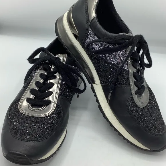 Michael Kors Black and Silver Fashion Sneakers