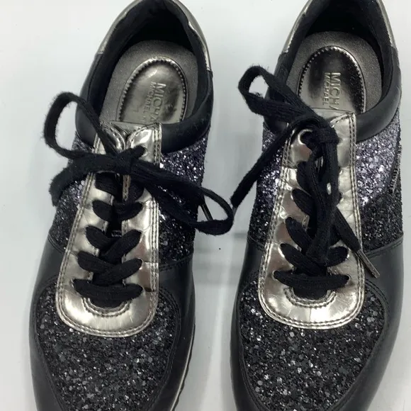 Michael Kors Black and Silver Fashion Sneakers