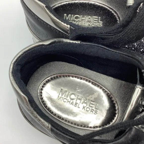 Michael Kors Black and Silver Fashion Sneakers