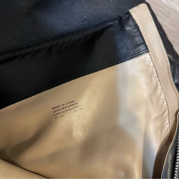 Michael Kors black quilted leather riding boots 37.5