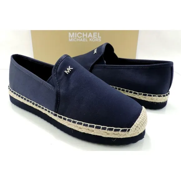 Michael Kors Hastings Slip On Espadrille Flat Admiral Navy Canvas