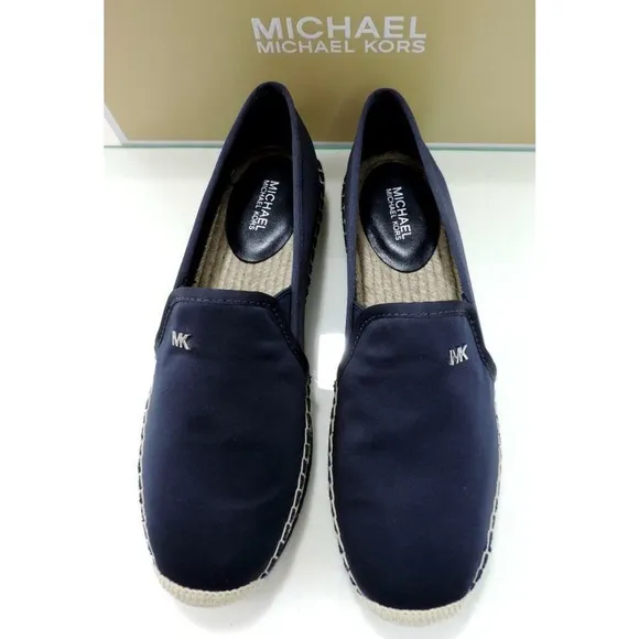 Michael Kors Hastings Slip On Espadrille Flat Admiral Navy Canvas