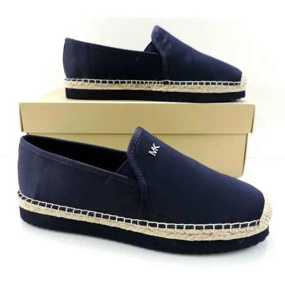Michael Kors Hastings Slip On Espadrille Flat Admiral Navy Canvas