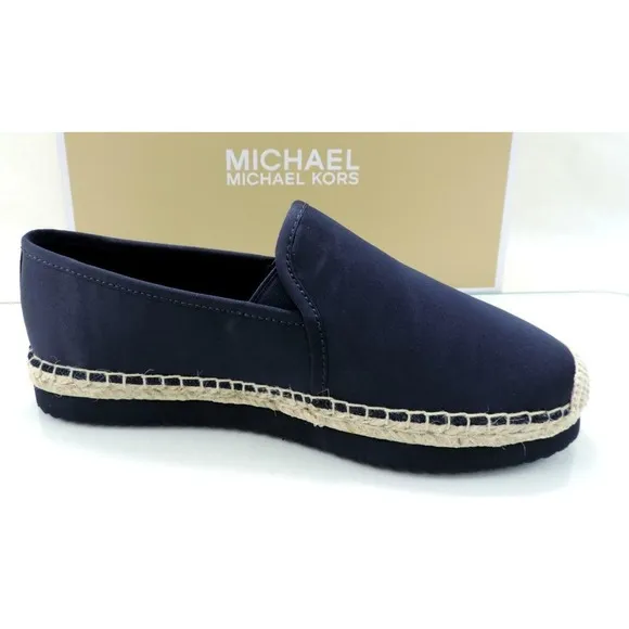 Michael Kors Hastings Slip On Espadrille Flat Admiral Navy Canvas