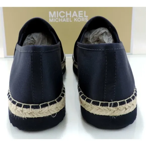 Michael Kors Hastings Slip On Espadrille Flat Admiral Navy Canvas