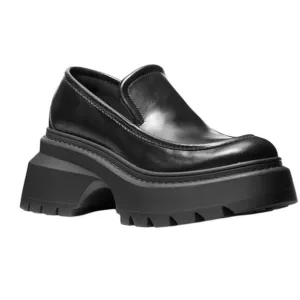 Michael Kors Shiloh Leather Chunky Loafers Platform Slip On Black Size 11