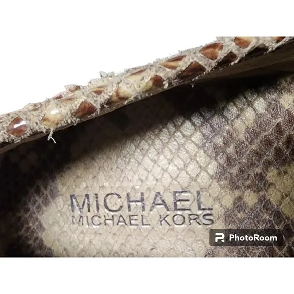 Michael Kors Snakeskin Flats Size 11 Comfort Monogram