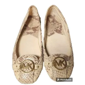 Michael Kors Snakeskin Flats Size 11 Comfort Monogram