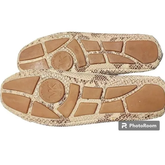 Michael Kors Snakeskin Flats Size 11 Comfort Monogram
