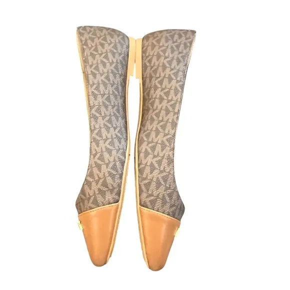 MICHAEL KORS Verity Flex Ballet MK Logo Women's Flats MSRP $110 Size 9.5 Brown