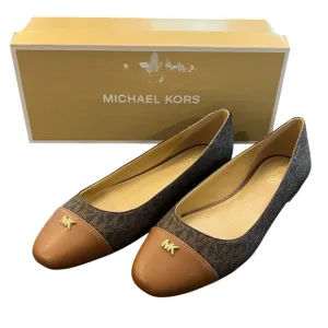 MICHAEL KORS Verity Flex Ballet MK Logo Women's Flats MSRP $110 Size 9.5 Brown
