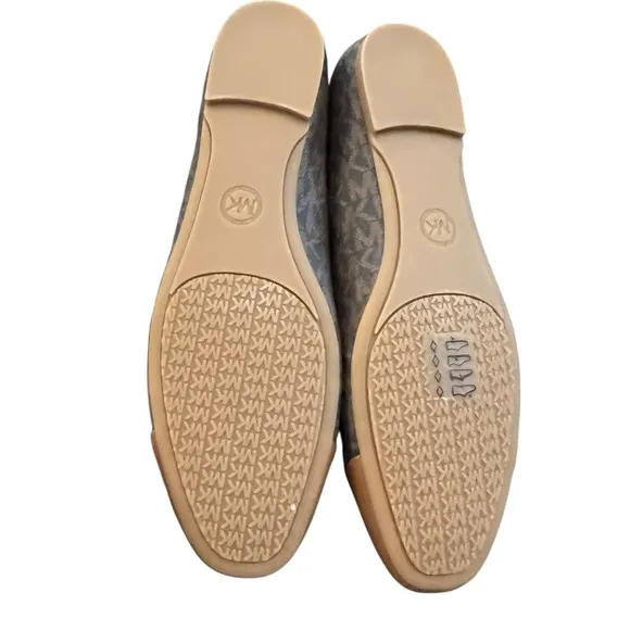 MICHAEL KORS Verity Flex Ballet MK Logo Women's Flats MSRP $110 Size 9.5 Brown