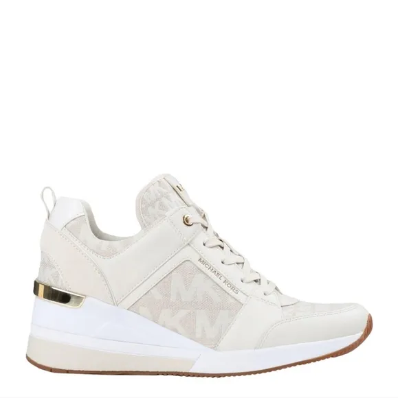 Michael Kors Womens Georgie Leather Lifestyle Casual and Fashion Sneakers size 8