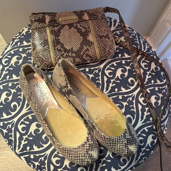 MICHAEL Michael Kors snake print flats and crossbody purse