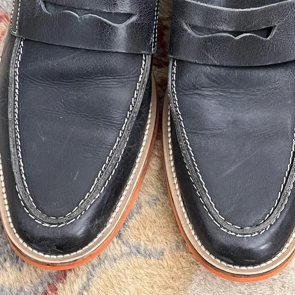 Michael Toschi Cabo Penny Loafers Steel / Orange Sole Size 9 US/ 8.5 UK