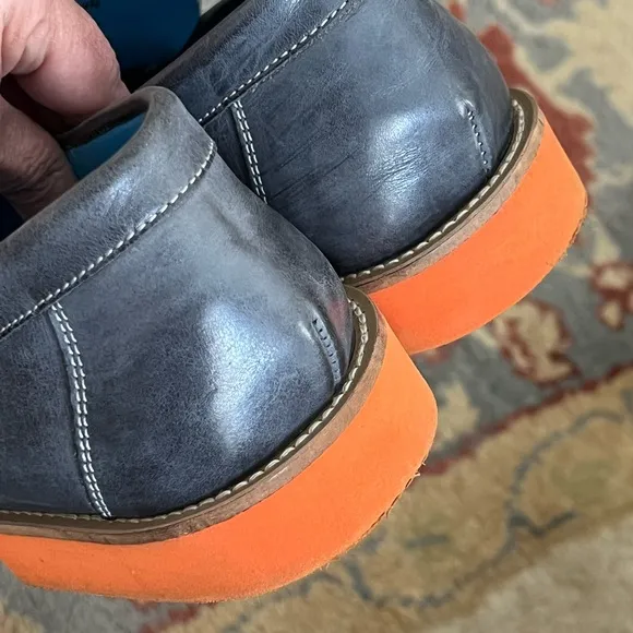 Michael Toschi Cabo Penny Loafers Steel / Orange Sole Size 9 US/ 8.5 UK