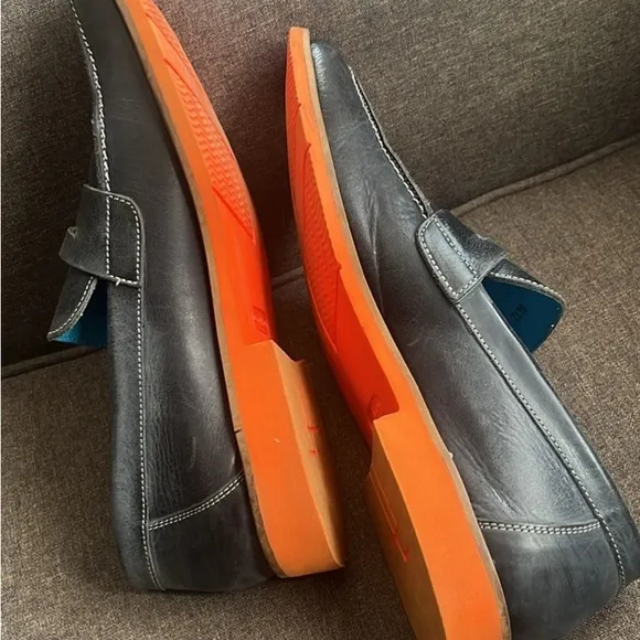 Michael Toschi Cabo Penny Loafers Steel / Orange Sole Size 9 US/ 8.5 UK