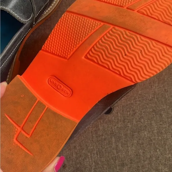 Michael Toschi Cabo Penny Loafers Steel / Orange Sole Size 9 US/ 8.5 UK