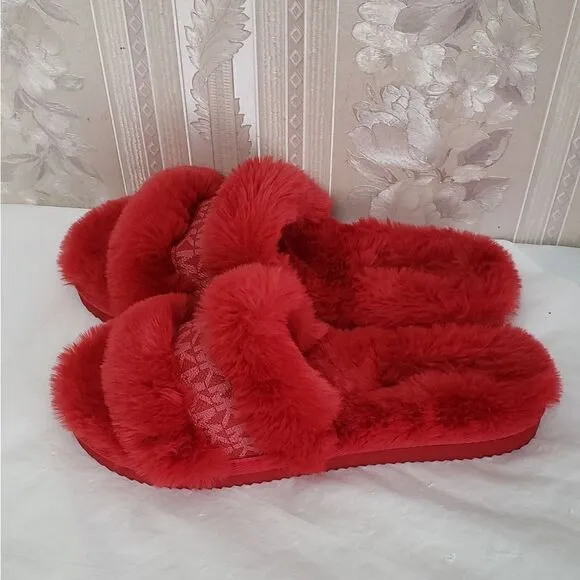 Michael Kors Faux Fur Slides slippers New