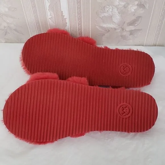 Michael Kors Faux Fur Slides slippers New