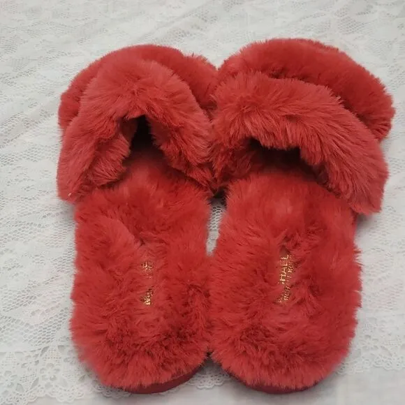 Michael Kors Faux Fur Slides slippers New