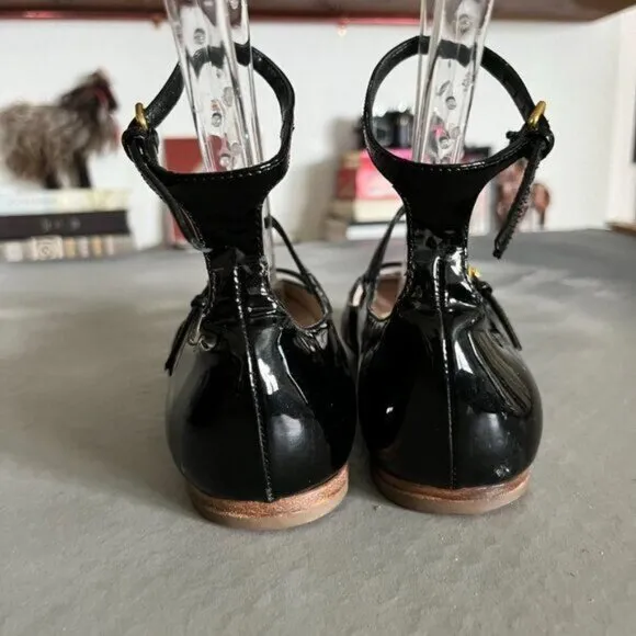 Miu Miu Patent Leather Triple Strap Mary Jane Flats
