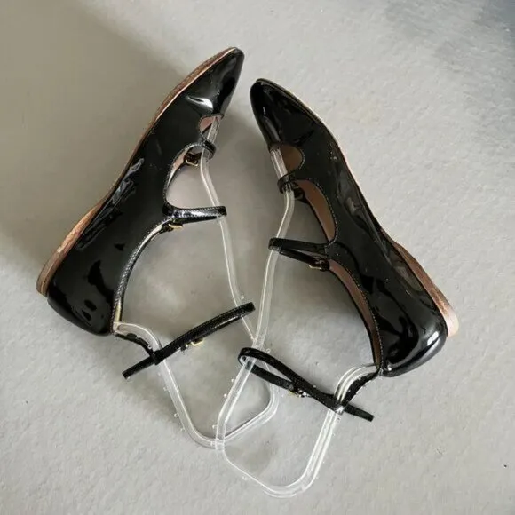 Miu Miu Patent Leather Triple Strap Mary Jane Flats