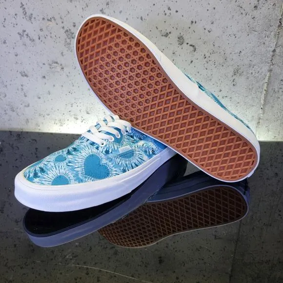 MSRP $80 Vans Authentic &quot;Tie-Dye Hearts&quot; Sneakers, Men's Size 13, Blue/White