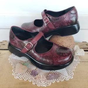 Mulberry Dansko Platform Mary Jane Vintage Straps Buckles Boho Whimsigoth 7.5-8