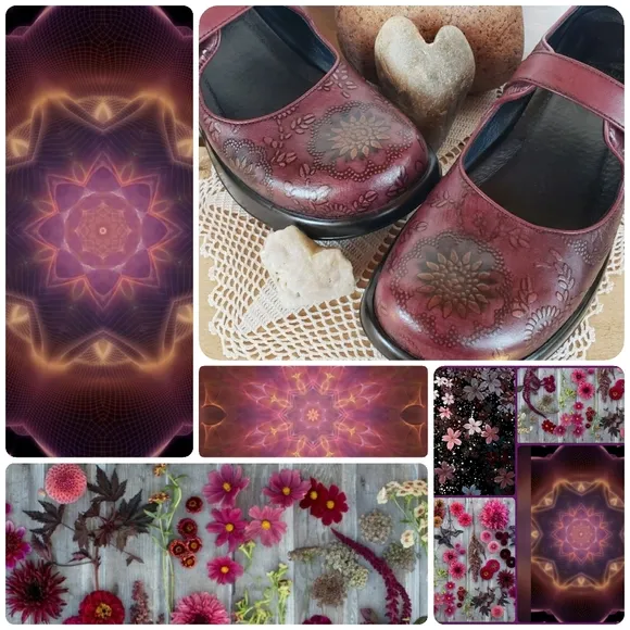 Mulberry Dansko Platform Mary Jane Vintage Straps Buckles Boho Whimsigoth 7.5-8