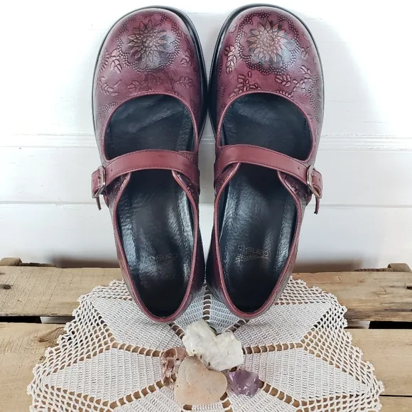 Mulberry Dansko Platform Mary Jane Vintage Straps Buckles Boho Whimsigoth 7.5-8
