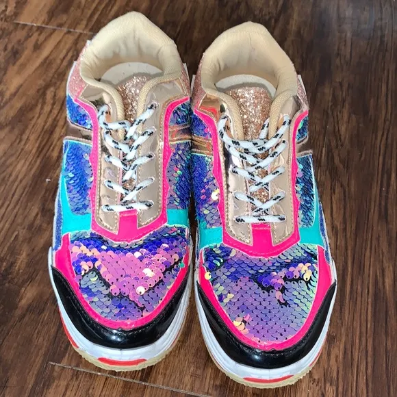 Multicolor Flagship Glitter Sequin Sneakers 9