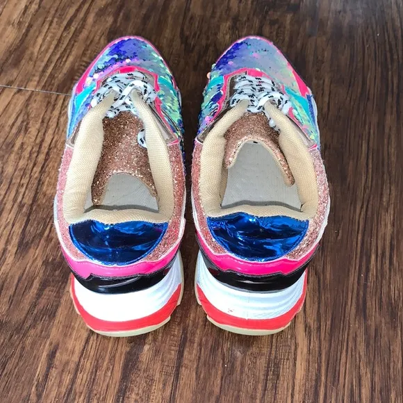 Multicolor Flagship Glitter Sequin Sneakers 9