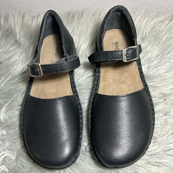 Naot Naot Catania Leather Mary Jane Flats Black Leather Shoes Size 5US /36EU