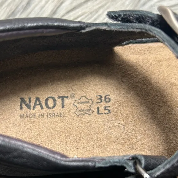 Naot Naot Catania Leather Mary Jane Flats Black Leather Shoes Size 5US /36EU