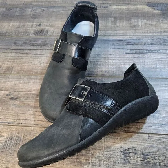 Naot Tane Comfort Shoes Monk loafers in sleek black Womens Size 10  41