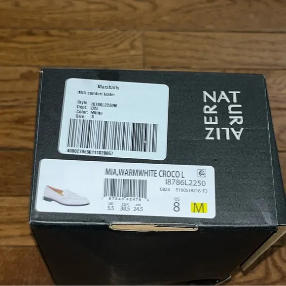 Naturalizer Premium MIA Comfort Loafers Warm White Croc Embossed Women’s Size 8
