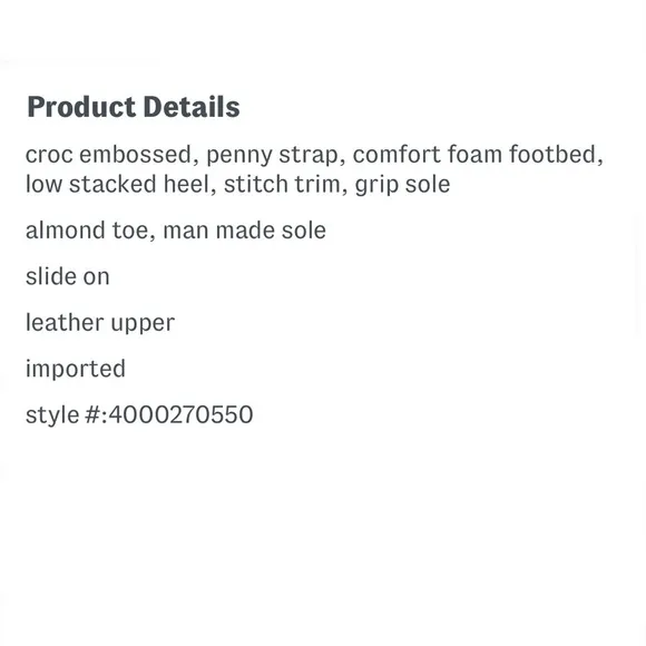 Naturalizer Premium MIA Comfort Loafers Warm White Croc Embossed Women’s Size 8