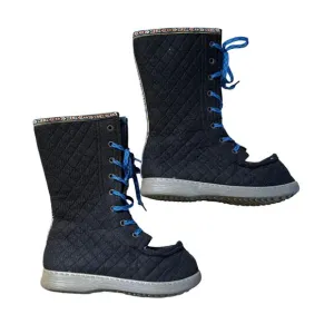 Nesna Lobben Norwegian Quilted Felted Wool Tall Boots Black EU 43