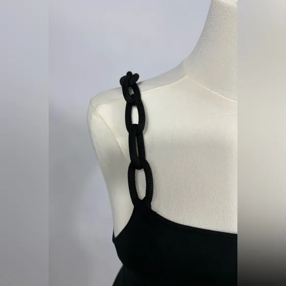 New! Alice   Olivia Alina Braid Strap Bodycon midi‎ Dress Black Sz Small $395