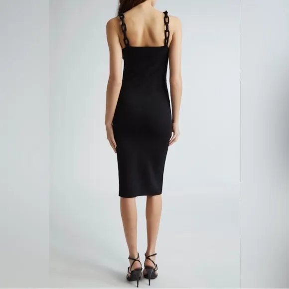 New! Alice   Olivia Alina Braid Strap Bodycon midi‎ Dress Black Sz Small $395